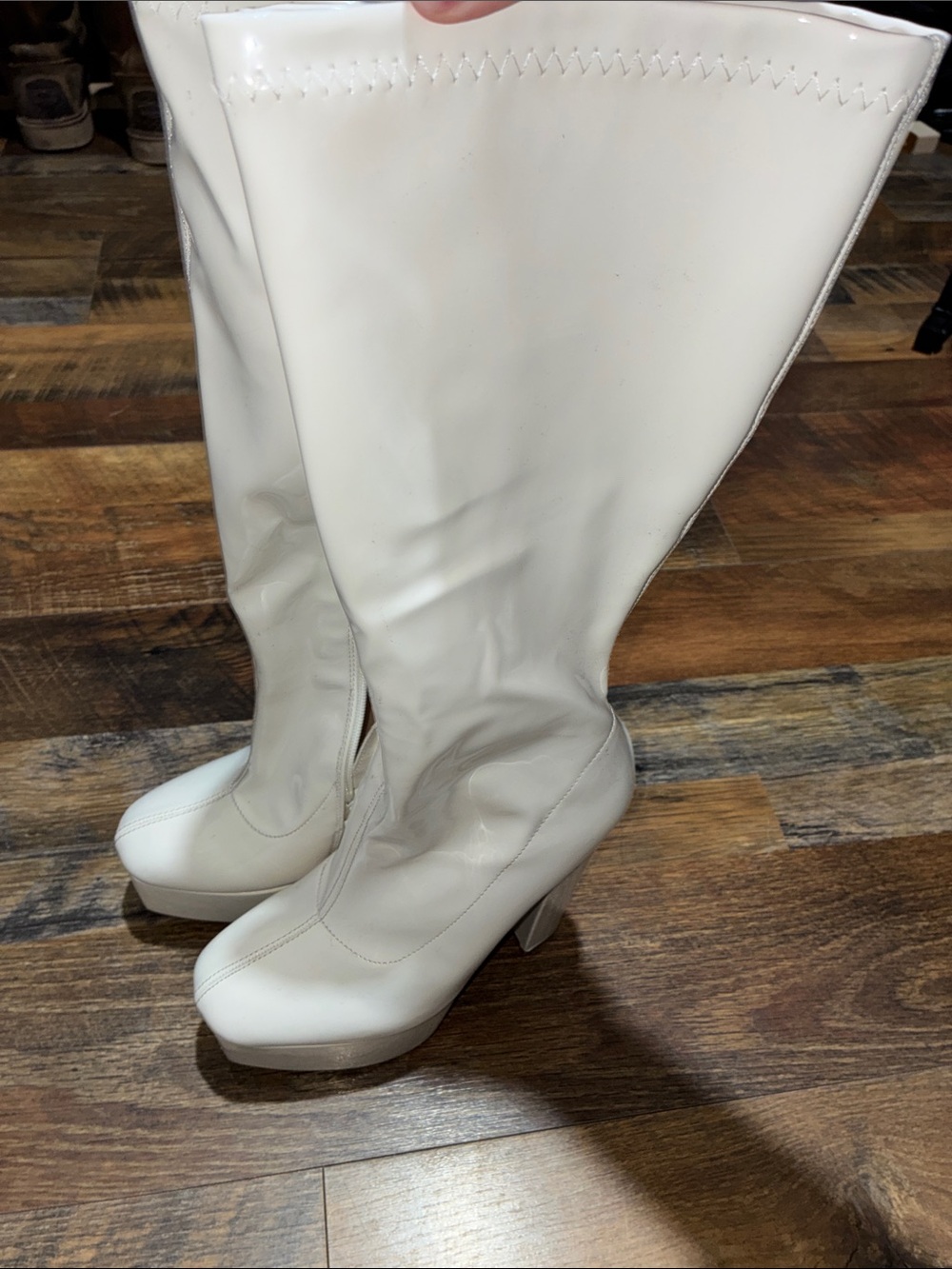 Fashion Nova Standing Out Knee High Boots - White